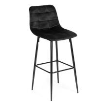 Bar stool high chair footstool velvet black ModernHome