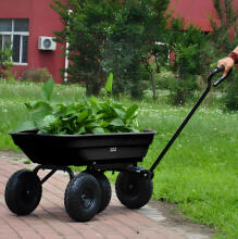 Sodo transporto vežimėlis, rankinis vežimėlis, išvežimo sunkvežimis, 75L, 200 kg, dideli pripučiami ratai, MultiGarden