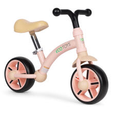 Balansinis dviratis vaikams, EVA ratai, reguliuojama sėdynė, rožinė, ECOTOYS