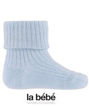 La bebe™ Natural Eco Cotton Baby Socks Art.81008 Blue Натуральные хлопковые носочки для новорожденного  [made in Estonia]