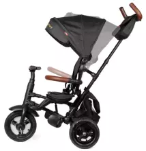 Bebe Basic Rito Deluxe Art.254139 Brown Children's tricycle with handlebars, roof and inflatable wheels