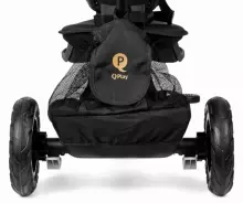 Bebe Basic Rito Deluxe Art.254139 Brown Children's tricycle with handlebars, roof and inflatable wheels