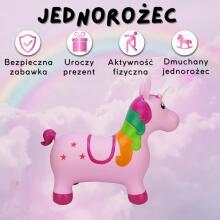 WOOPIE Šokinėjantis Guminis Vienaragis Rožinis + Pompa