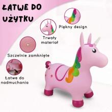 WOOPIE Šokinėjantis Guminis Vienaragis Rožinis + Pompa