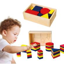 Mediniai blokai Dienesa geometrinės formos Viga žaislai Montessori
