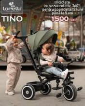Lorelli Tino Art.10050682507 Beige Children's tricycle with handlebar and roof