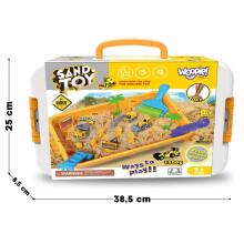 WOOPIE Kinetinė Smėlio 1.5 kg XXL Statybų Rinkinio su Formomis ir Transporto Priemonėmis
