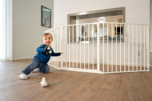 Safety Gate Playpen for Children and Pets – 5 Panels, 60 cm, Metal White ECOTOYS