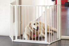 Safety Gate Playpen for Children and Pets – 5 Panels, 60 cm, Metal White ECOTOYS