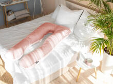 „La Bebe ™ Cushy“ motinystės pagalvė 91914 Peach daugiafunkcinė pagalvė nėščioms moterims (U formos) 155x80cm