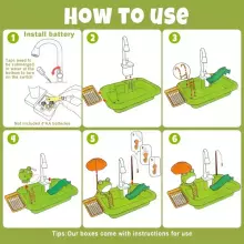 Play Sink Toy Art.257368 Green Кухонная раковина с аксессуарами