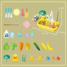 Play Sink Toy Art.257368 Green Кухонная раковина с аксессуарами