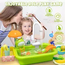 Play Sink Toy Art.257368 Green Кухонная раковина с аксессуарами