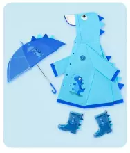 Kids Soft Raincoat Dino Art.258547 Blue   детский стильный дождевик
