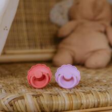Frigg Daisy Round Latex Art.101597 Poppy/Lupine Pacifier (nipple) made of 100% natural rubber 0-6 months (2 pcs.)