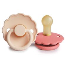 Frigg Daisy Round Latex Art.101942 Сhamomile/Croissant Pacifier (nipple) made of 100% natural rubber 0-6 months (2 pcs.)