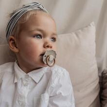 Frigg Daisy Round Latex Art.76221484 Biscuit/Cream  Pacifier (nipple) made of 100% natural rubber 0-6 months (2 pcs.)