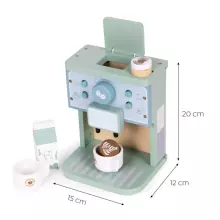 ECOTOYS Medinis žaislinis kavos aparato baristos rinkinys vaikams
