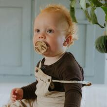 Frigg Moon Phase Round Latex Art.76291385 Blush/Cream Pacifier (nipple) made of 100% natural rubber 0-6 months (2 pcs.)