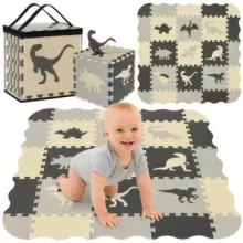 Kruzzel Mat Floor Puzzle Dinosaurs Art.25785 Многофункциональный напольный пазл-коврик с бортиками
