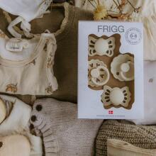 Frigg Pacifiers 4-pack Round Latex/Silicone Art.101486 Cream Pacifier (nipple) made of 100% natural rubber 0-6 months (4 pcs.)