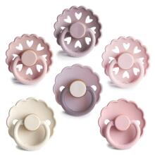 Frigg Pacifiers 4-pack Round Latex/Silicone Art.101873 Blooming Love Pacifier (nipple) made of 100% natural rubber 0-6 months (6 pcs.)