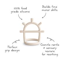 Mushie No Drop Silicone Sensory Teether  Art.101811 Silikoninis barškutis (100 % natūralus)