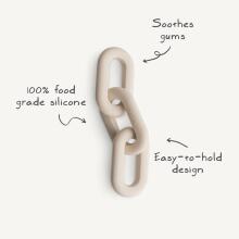 Mushie  Silicone  Teether Links Art.101271 Silikoninis barškutis (100 % natūralus)