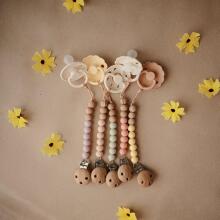 Mushie Silicone Pacifier Clip Eva Art.2090215 White Pacifier holder