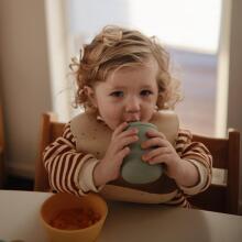Mushie Silicone Sippy Cup Art.2480228 Powder Blue Silicone educational mug, 175 ml.