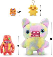 Fuggler Laboratory Misfits by ZURU juokingas bjaurus monstras, pliušinis kolekcinis žaislas – Sasquoosh - raudona ir geltona, vaikiškas minkštas žaislas