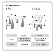 MALTEX SET LUNA Children's Table + Chair White/Grey