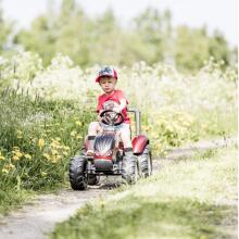 FALK Raudonas Pedalinis Traktorius Valtra S4 su Priekaba 3 metų ir vyresniems