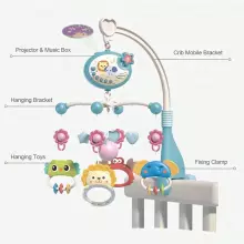Muzikālais karuselis ar projektopru Art.22893 Musical Baby Crib Mobile with Lights & Music Projection – Remote Control Crib Toy for Newborns