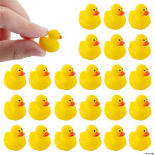 Quack-tastic Mini Rubber 6 Ducks Art.267880 Miniature Resin Ducks Yellow Tiny Duckies Figures for Micro Landscape Aquarium Dollhouse Ornament Mini Ducks DIY 5.2X4.8cm