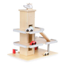 Large Wooden Garage Parking Track with Elevator + Cars ECOTOYS