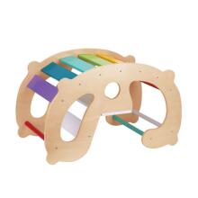 WOOPIE GREEN Medinis Vaivorykštės Sūpynės ir Tiltas 2in1 Montessori FSC