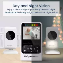 Babysense Compact Video Baby Monitor with 2 Cameras Art.V24R-2 Vaizdo auklė su LCD ekranu