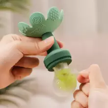 Haakaa Flower Freeze-N-Feed Mini Combo Art.BHK157-PG Green Silicone strainer for feeding fresh vegetables (Nibbler)