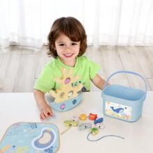TOOKY TOY Medinis jūrų žaislų rinkinys Balansavimo bokštas Žvejybos figūros 23 elementai