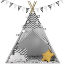 Tipi tent for children with lights Nukido - gray