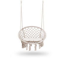 Pakabinama sodo kėdė supynė BOHO smėlinė