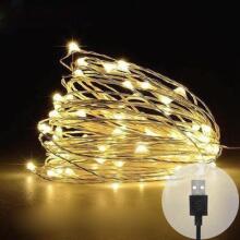 Home Company USB Fairy Light String Art.273036 USB Powered Fairy String Light in Warm White 2 Meters 20 LED