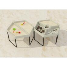 MASTERKIDZ Hexagonal Sand and Water Play Table 3 Compartments Adjustable Height