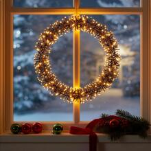 LED šventinis vainikas 300 LED 40 cm CL1233