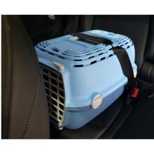 Transport cage Horizon 1 with plastic door 48x32x30cm pink/gray