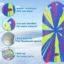 Atom Snowslider Art.274813 Snowboogie Snow Sledge - 95cm Single Rider Roll Up Air Slick Winter Sled