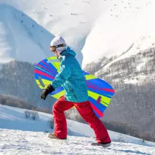 Atom Snowslider Art.274813 Snowboogie Snow Sledge - 95cm Single Rider Roll Up Air Slick Winter Sled
