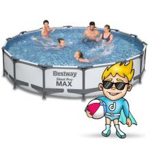 Bestway 56595 427 x 84 cm 17-in-1 Frame Pool + Bubble Machine FREE