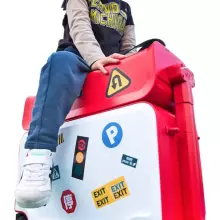 Parent-Child Travel Kids Luggage Art.276170 Red  Suitcase-seat on wheels 3 in 1